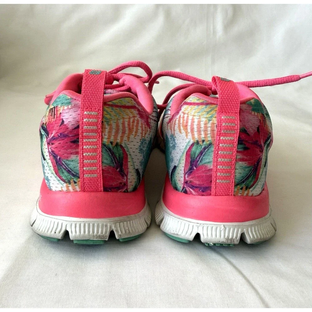 Skechers Womens Sneakers Spring Essential Tropical Floral Pink Multicolor 6.5